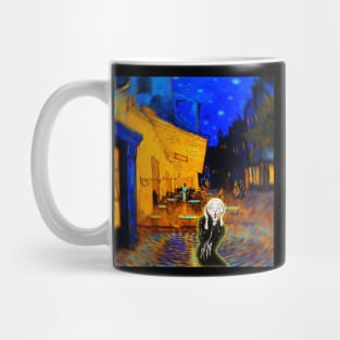 Vincent van Gogh's Café Terrace at Night WITH THE SCREAM EDWARD MUNCH Mug